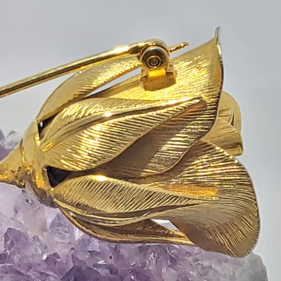 Vintage unsigned giovanni rose brooch - Picture 4 of 6